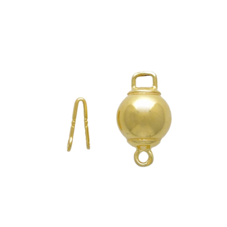 Chiusura per Collane a Pallina Liscia in Argento 925‰ Dorato
